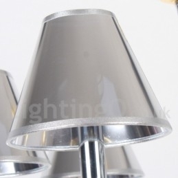 Lustre moderno contemporâneo estilo vela cromado de 8 luzes