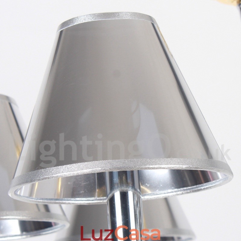 Lustre moderno contemporâneo estilo vela cromado de 8 luzes