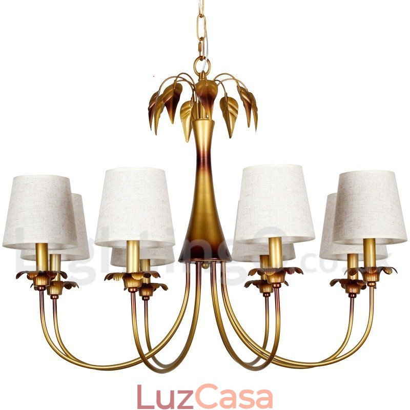 Lustre estilo vela rústica contemporânea moderna de 8 luzes