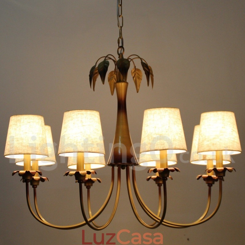 Lustre estilo vela rústica contemporânea moderna de 8 luzes