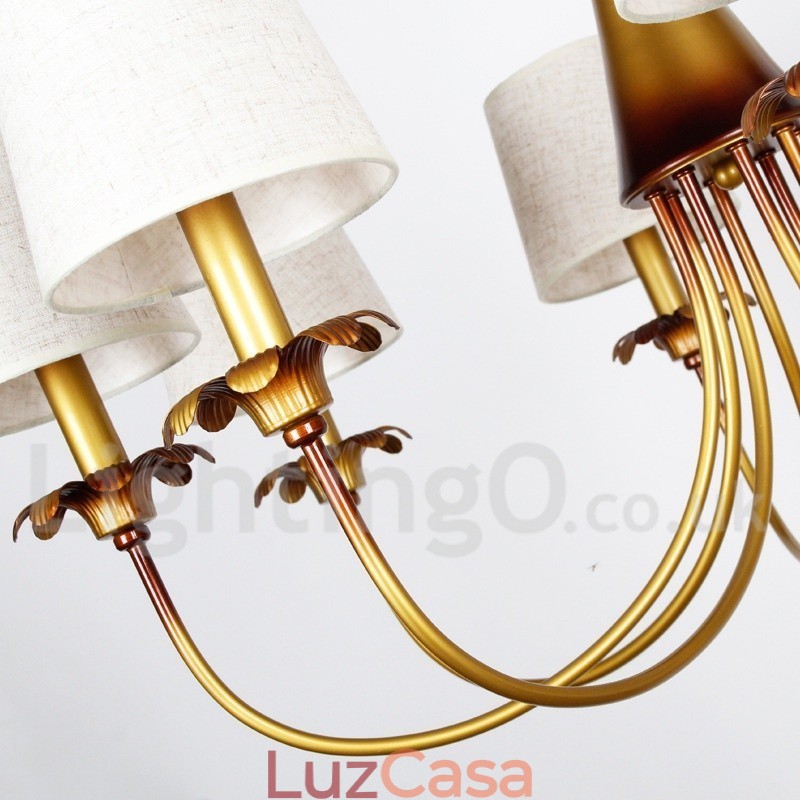 Lustre estilo vela rústica contemporânea moderna de 8 luzes
