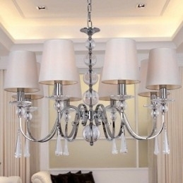 Lustre estilo vela de cristal K9 contemporâneo de 8 luzes