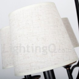 Lustre estilo vela contemporâneo preto retrô rústico de 3 luzes