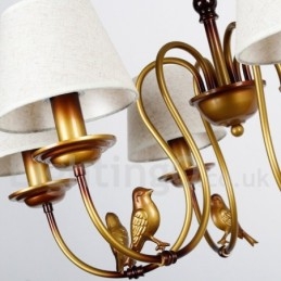 Lustre moderno contemporâneo rústico retrô estilo vela de 8 luzes