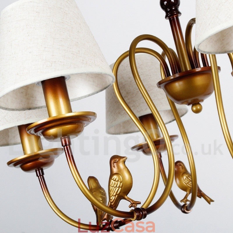 Lustre moderno contemporâneo rústico retrô estilo vela de 8 luzes