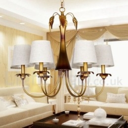 Lustre estilo vela rústica contemporânea moderna de 6 luzes