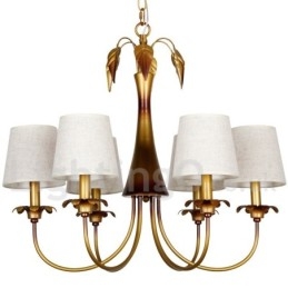Lustre estilo vela rústica contemporânea moderna de 6 luzes