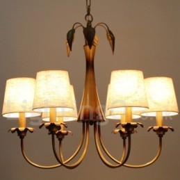 Lustre estilo vela rústica contemporânea moderna de 6 luzes