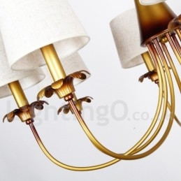 Lustre estilo vela rústica contemporânea moderna de 6 luzes