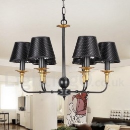 Lustre estilo vela rústica retrô de 6 luzes