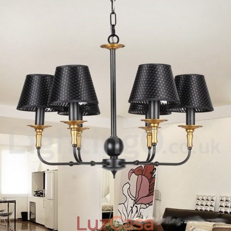 Lustre estilo vela rústica retrô de 6 luzes Lustre estilo vela rústica retrô de 6 luzes