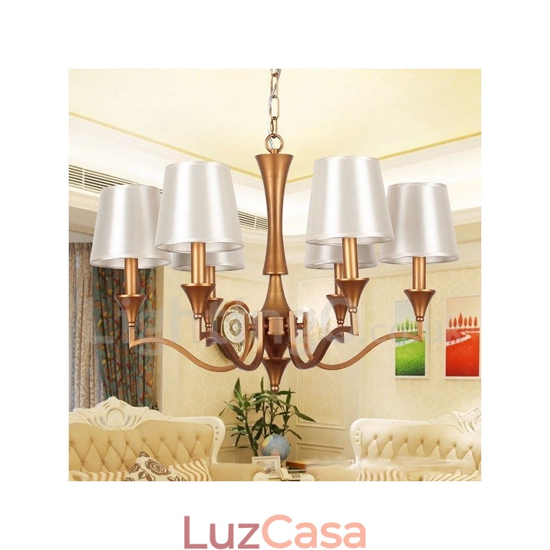 Lustre estilo vela estilo mediterrâneo de 6 luzes