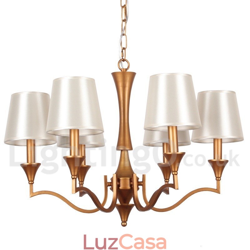 Lustre estilo vela estilo mediterrâneo de 6 luzes
