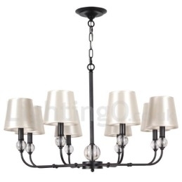 Lustre estilo vela contemporâneo preto retrô rústico de 8 luzes