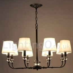 Lustre estilo vela contemporâneo preto retrô rústico de 8 luzes