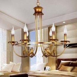 Lustre estilo vela retrô de 6 luzes
