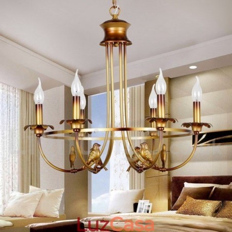 Lustre estilo vela retrô de 6 luzes Lustre estilo vela retrô de 6 luzes