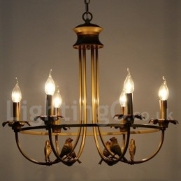 Lustre estilo vela retrô de 6 luzes