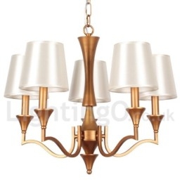 Lustre estilo vela estilo mediterrâneo rústico de 5 luzes