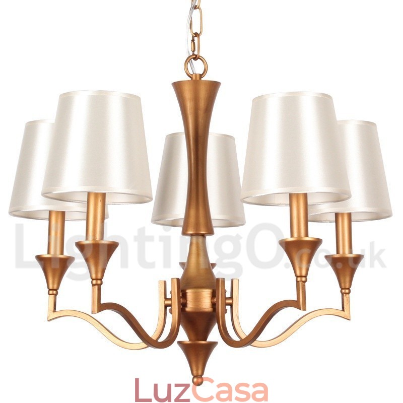 Lustre estilo vela estilo mediterrâneo rústico de 5 luzes