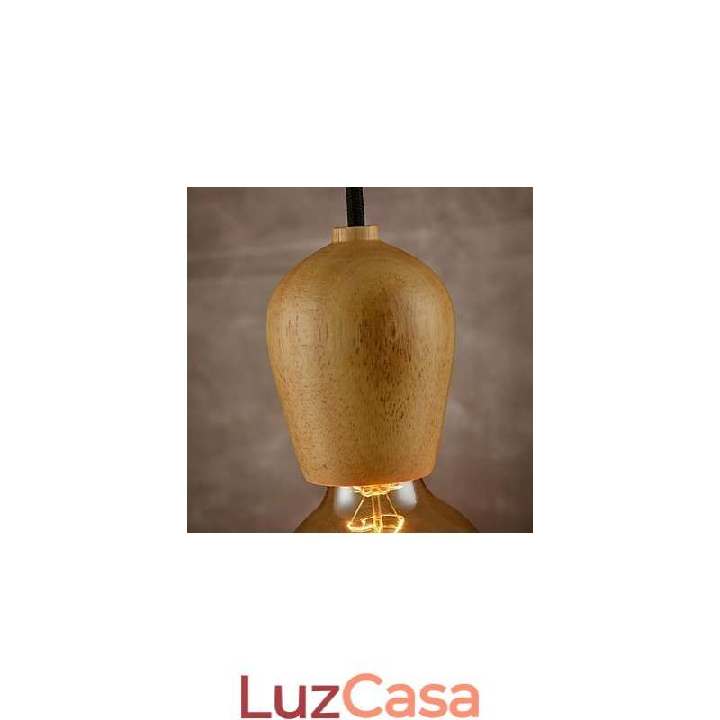 Lustre Mini Estilo Moderno Contemporâneo Madeira Bambu