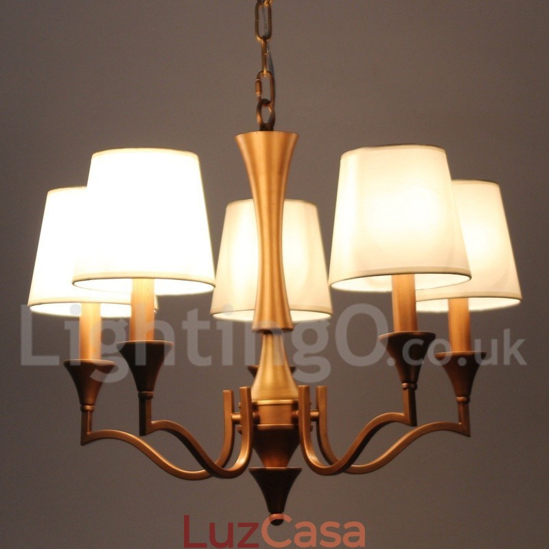 Lustre estilo vela estilo mediterrâneo rústico de 5 luzes