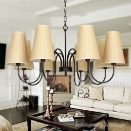 Lustre estilo vela estilo mediterrâneo rústico contemporâneo de 8 luzes