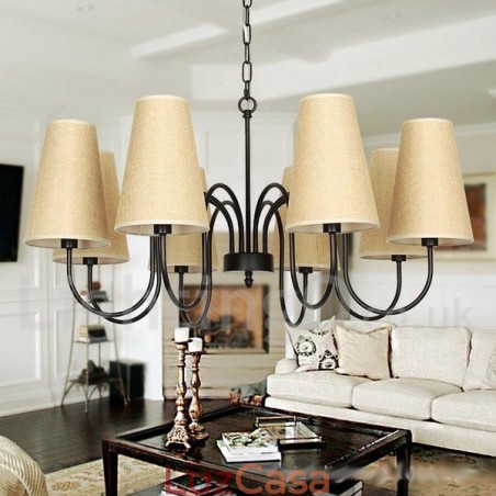 Lustre estilo vela estilo mediterrâneo rústico contemporâneo de 8 luzes Lustre estilo vela estilo mediterrâneo rústico contemporâneo de 8 luzes