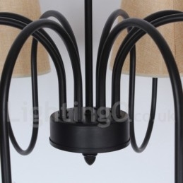 Lustre estilo vela estilo mediterrâneo rústico contemporâneo de 8 luzes