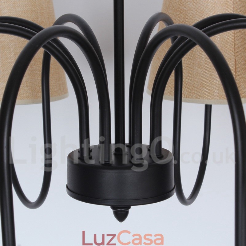 Lustre estilo vela estilo mediterrâneo rústico contemporâneo de 8 luzes