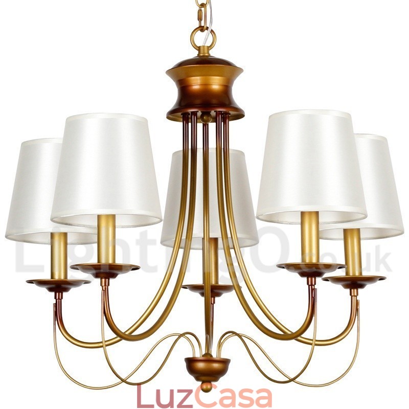 Lustre estilo vela contemporâneo moderno estilo mediterrâneo rústico de 5 luzes