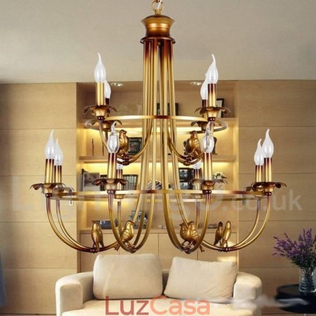 Lustre estilo vela retrô de 12 luzes Lustre estilo vela retrô de 12 luzes