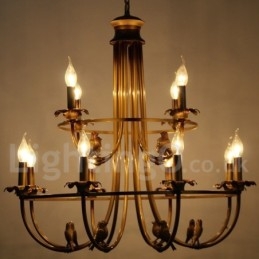Lustre estilo vela retrô de 12 luzes