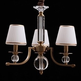 Lustre de metal bronze cristal contemporâneo moderno