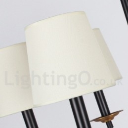 Lustre estilo vela retrô preto contemporâneo de 6 luzes
