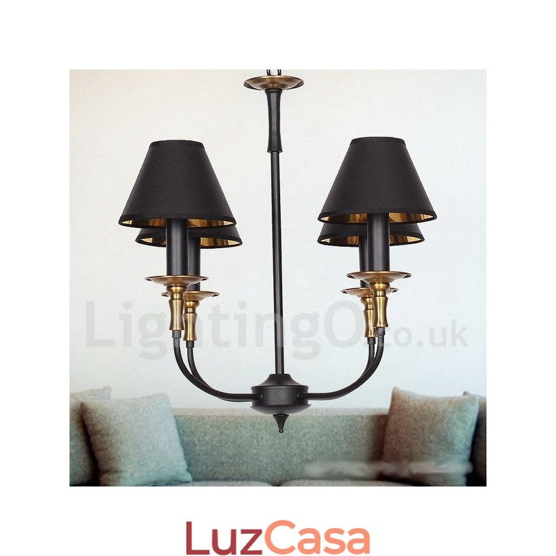 Lustre estilo vela retrô contemporâneo de 4 luzes