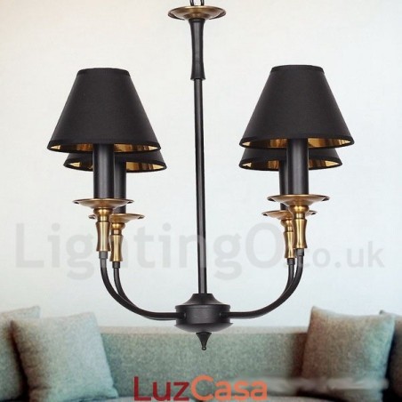 Lustre estilo vela retrô contemporâneo de 4 luzes Lustre estilo vela retrô contemporâneo de 4 luzes