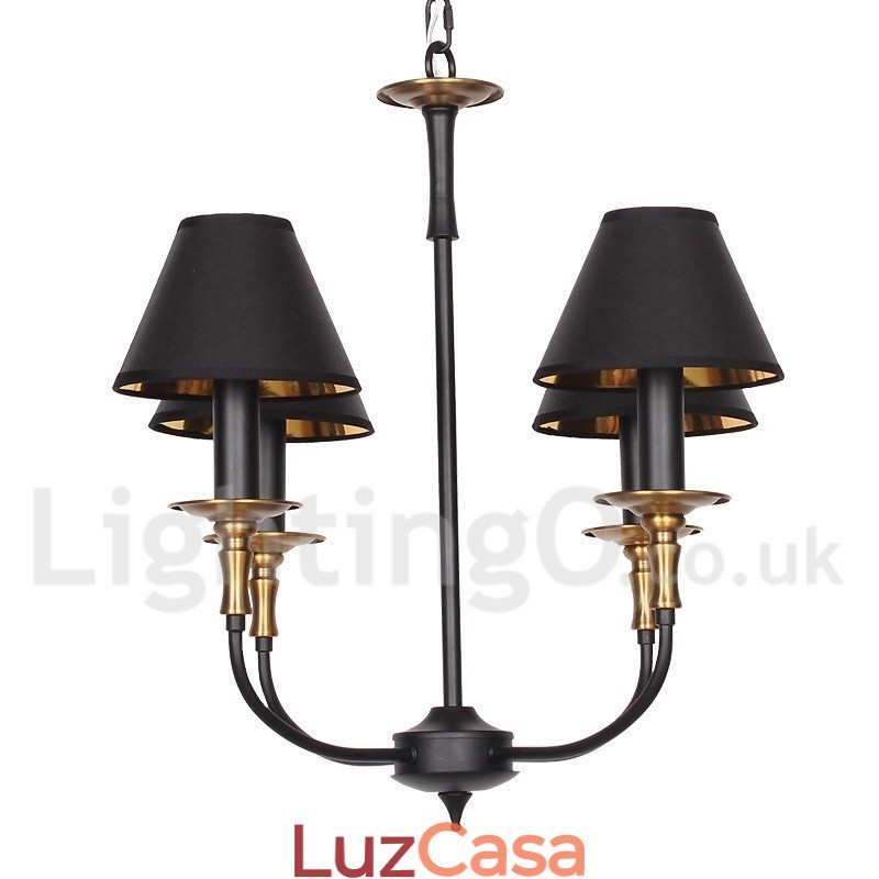Lustre estilo vela retrô contemporâneo de 4 luzes
