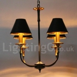 Lustre estilo vela retrô contemporâneo de 4 luzes