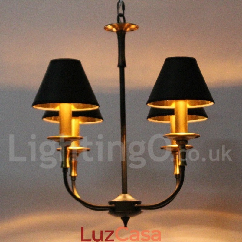 Lustre estilo vela retrô contemporâneo de 4 luzes