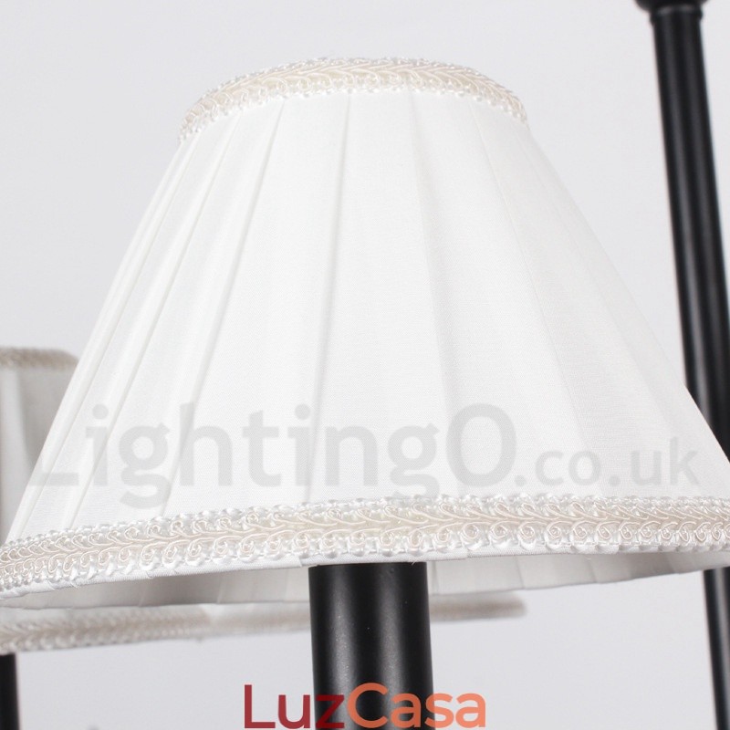 Lustre grande estilo vela retrô rústico de 12 luzes com 2 níveis