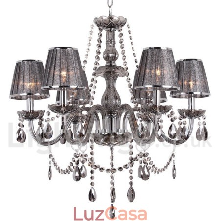 Lustre estilo vela de cristal K9 de 6 luzes Lustre estilo vela de cristal K9 de 6 luzes