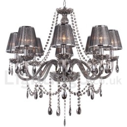 Lustre estilo vela de cristal K9 de 8 luzes