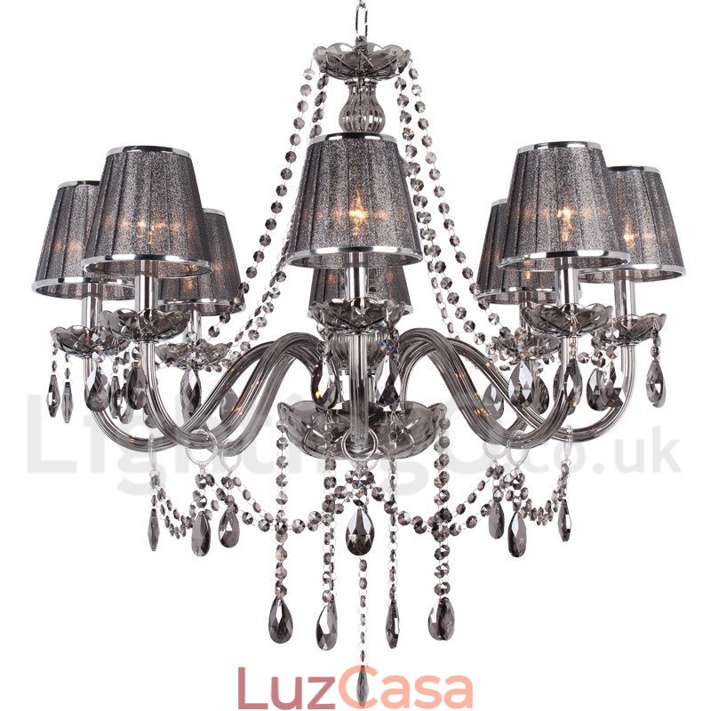 Lustre estilo vela de cristal K9 de 8 luzes