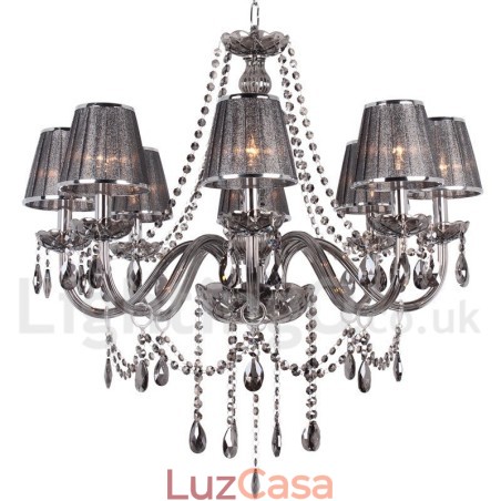 Lustre estilo vela de cristal K9 de 8 luzes Lustre estilo vela de cristal K9 de 8 luzes