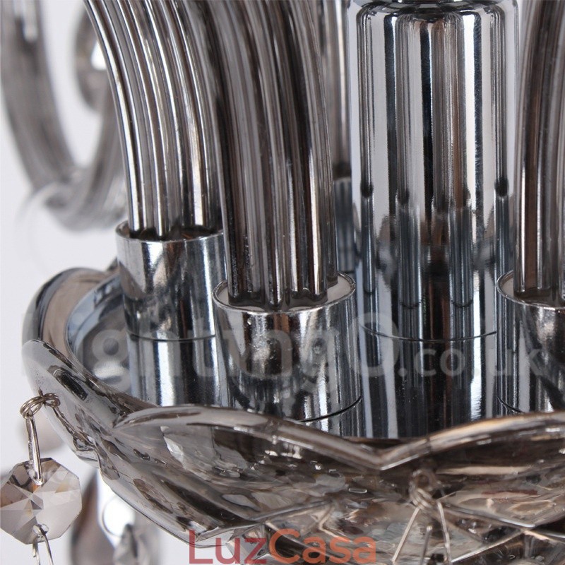 Lustre estilo vela de cristal K9 de 8 luzes
