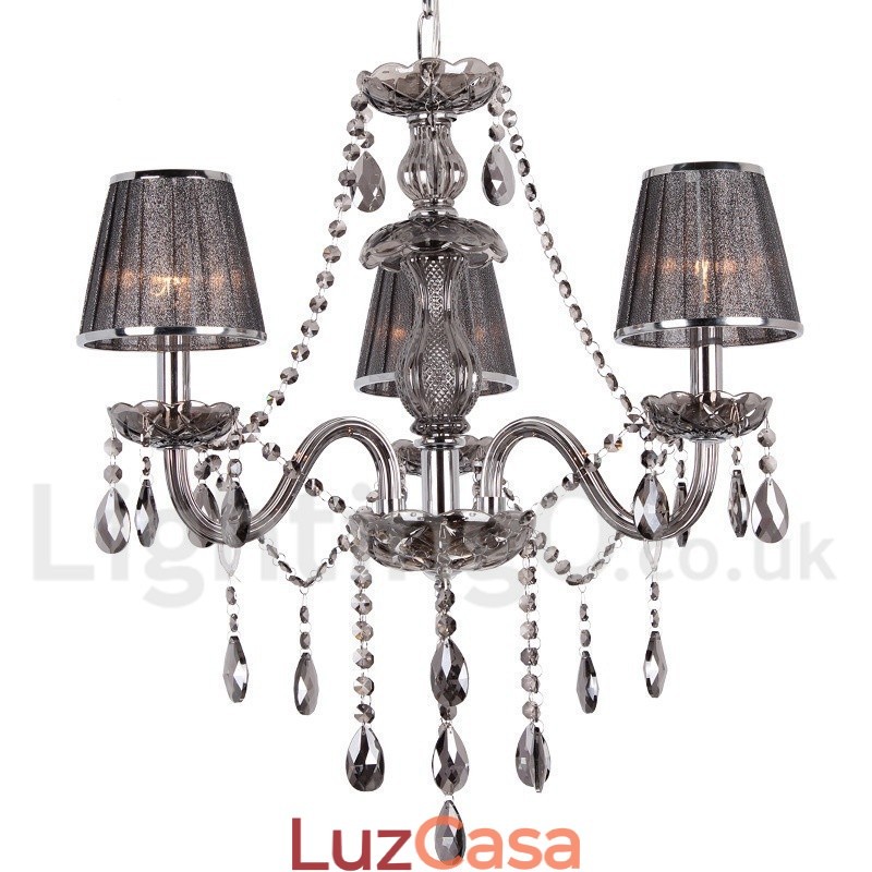 Lustre estilo vela de cristal K9 de 3 luzes