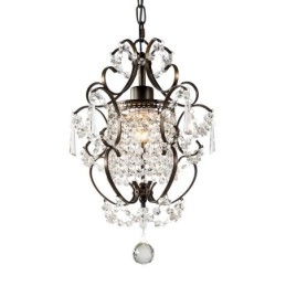 Lustre de pintura de ferro com lâmpada de iluminação moderna de cristal transparente