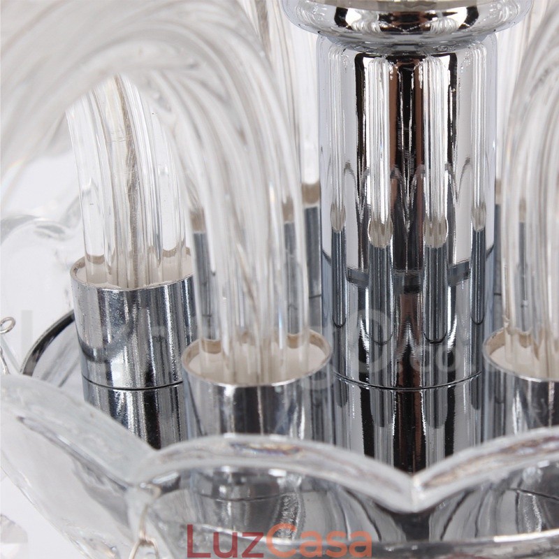 Lustre estilo vela de cristal K9 contemporâneo de 8 luzes