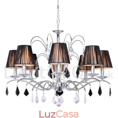 Lustre estilo vela de cristal K9 contemporâneo de 8 luzes